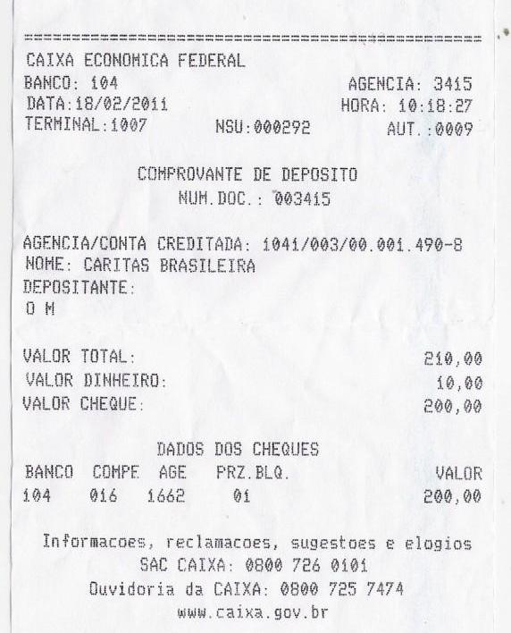 Campanha SOS Rio: Prestação de Contas