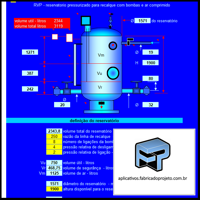 FP N3 Applications: Pressurized reservoir sizing worksheet