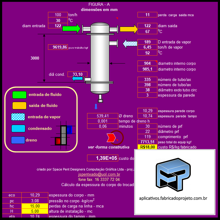 Aplicativos FP N3: Planilha para calculo e dimensionamento de trocadores de calor (Emile Hugot)