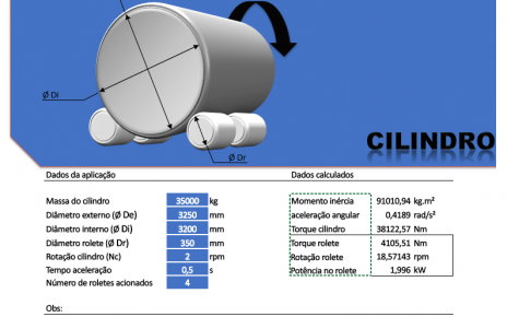 fabricadoprojeto calculo online acionamento cilindro tambor sobre roletes