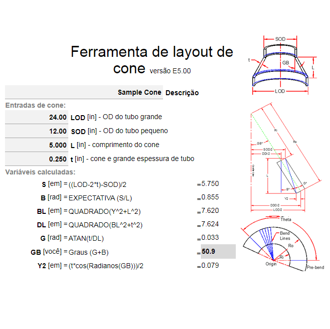 Dimensionnement du projet fabriqué Calcul Projet d'entonnoir conique ASME